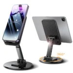 মেটাল বেস মোবাইল হোল্ডার - (ফোল্ড করা যায় এবং 360° ঘুরবে)