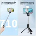 R1s LED লাইট সিস্টেম রিমোট সেলফি স্টিক - Image 3