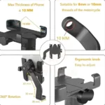 C2 এ্যালুমিনিয়াম মোটর সাইকেল মোবাইল মাউন্ট - Image 3