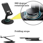 মেটাল বেস মোবাইল হোল্ডার - (ফোল্ড করা যায় এবং 360° ঘুরবে) - Image 4